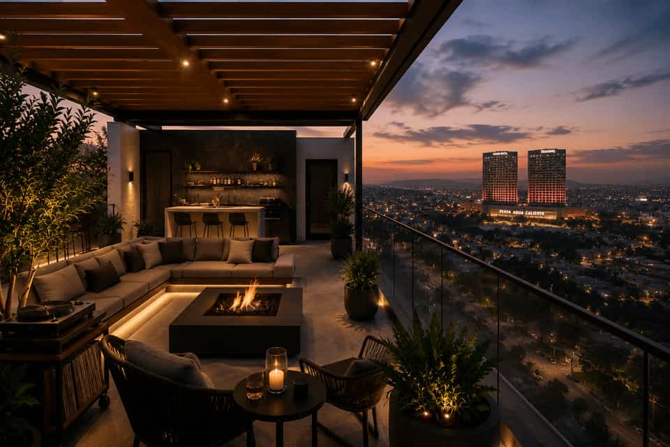 Baño de una casa de lujo en venta en la ciudad de Tijuana, México, con un ancho de 6.3 metros y una profundidad de 21 metros, con 4 niveles de construcción